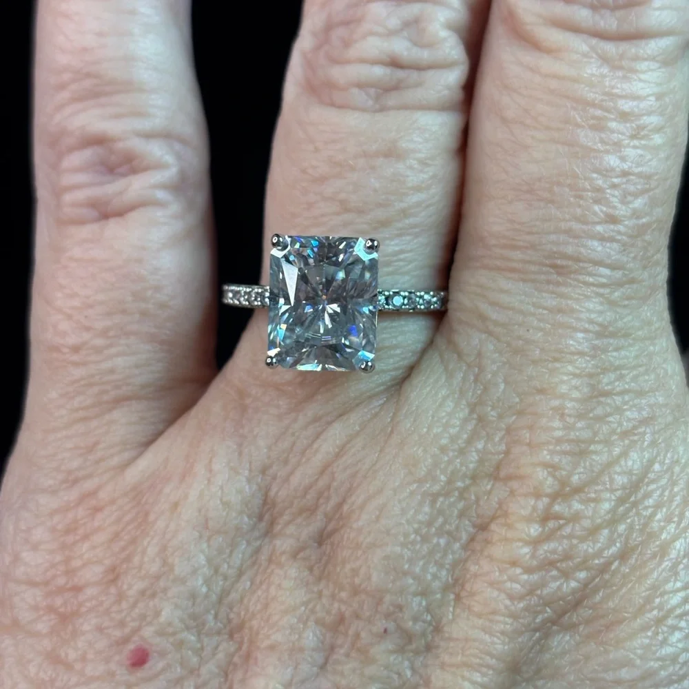 Lane Woods Radiant Hidden Halo Moissanite Ring